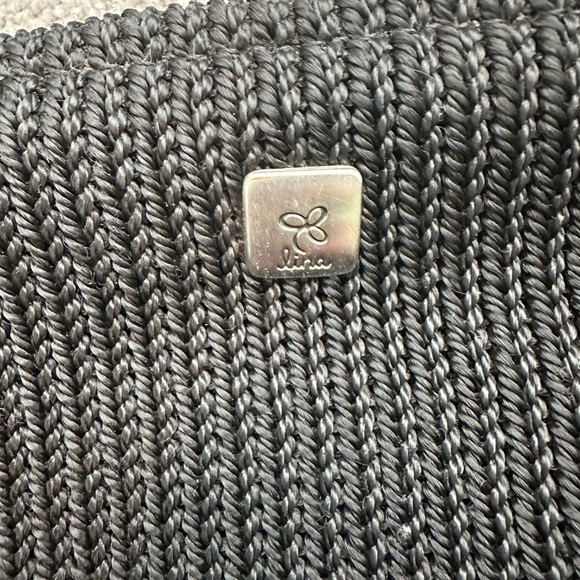 Black Lina purse with braided handle and groovy liner - Picture 2 of 6